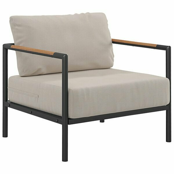 Flash Furniture Indoor / Outdoor Teak Accented Beige Patio Chair 354GM21271SG
